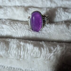 Elegant Purple Stone Silver Ring